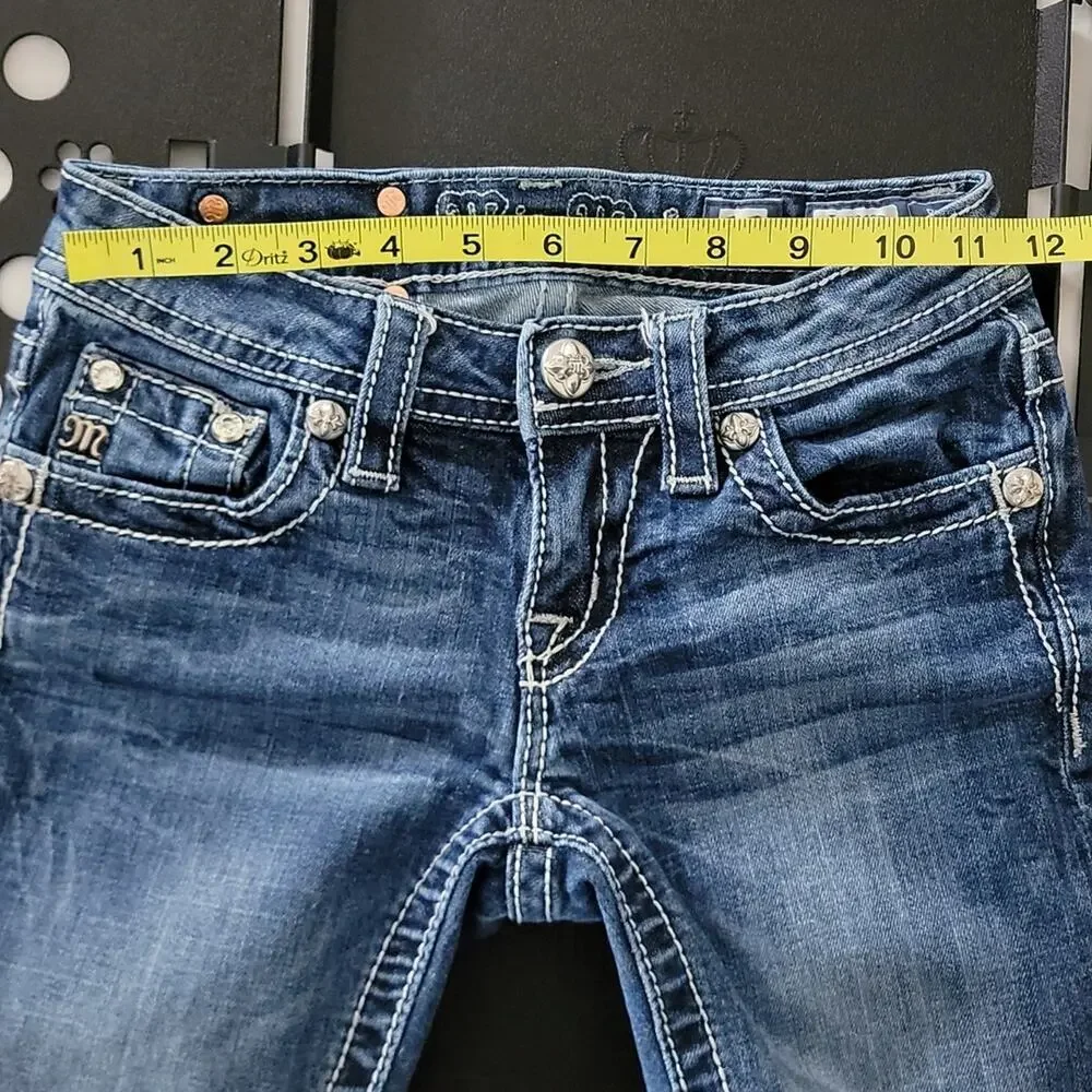 Miss‎ Me girls denim cuffed capri 10